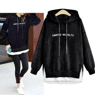 Velvet Letter Long-sleeve Hoodie