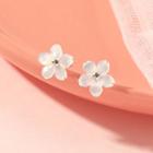 Shell Flower Earring 1 Pair - White & Silver - One Size