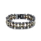 Fashion Personality Silver Black Bicycle Chain 316l Stainless Steel Bracelet Silver - One Size