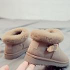 Genuine Suede Belted Snow Ankle Boots
