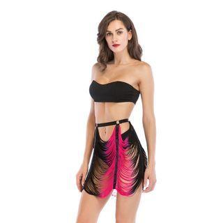 Set: Tube Top + Sheer Mini Skirt