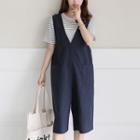 Linen Blend Wide-leg Jumpsuits