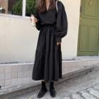 Long-sleeve Midi Layered Skirt As Shown In Figure - One Size