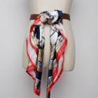 Printed Fabric Faux Leather Belt As Shown In Figure - One Size