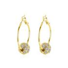 Fashion Elegant Plated Gold Geometric Round Cubic Zircon Earrings Golden - One Size