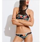 Mesh Panel Printed Bikini
