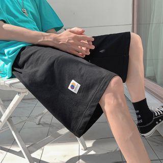 High-waist Applique Ripped Loose Fit Shorts
