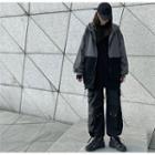 Two-tone Zip Hoodie As Shown In Figure - One Size