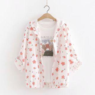 Hooded Floral Print Jacket