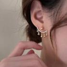 Rhinestone Stud Earring 1 Pair - C205 - White & Gold - One Size