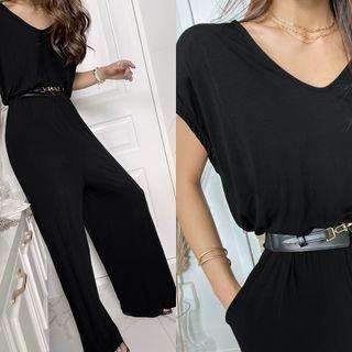 Monotone Jumpsuit With Sash