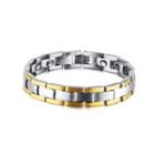 Fashion And Simple Glossy Geometric 316l Stainless Steel Bracelet Silver - One Size