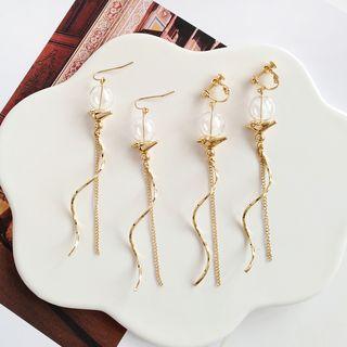 Glass Ball Swirl Fringed Earring