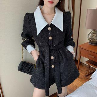 Long-sleeve Collared Playsuit