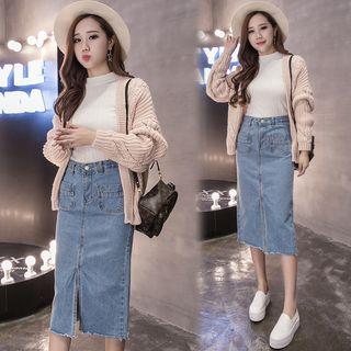 High Waist Denim A-line Dress