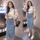 High Waist Denim A-line Dress