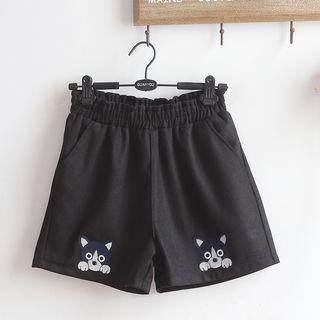 Dog Embroidery Shorts