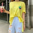 Printed Dip-back Oversized T-shirt