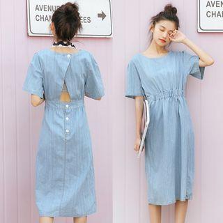Open Back Denim Dress