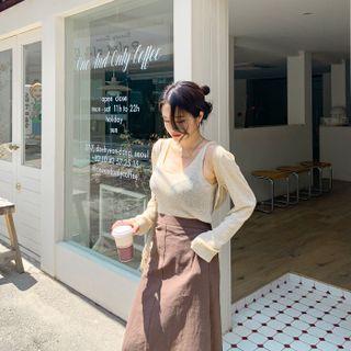 Knit Set: Bolero + Sleeveless U-neck Top