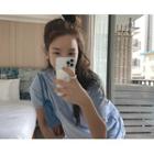 [dearest] Drop-shoulder Terry T-shirt Sky Blue - One Size