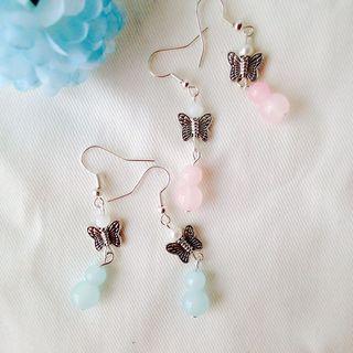 Butterfly Beaded Drop Earrings
