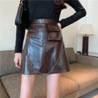 Croc Grain A-line Skirt / Belt Bag