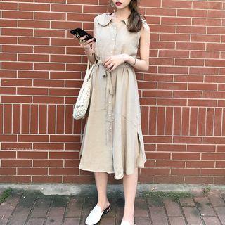 Plain Peter-pan Collar Sleeveless Dress