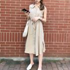 Plain Peter-pan Collar Sleeveless Dress