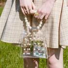 Faux-pearl Detail Transparent Hang Bag With Strap White - One Size