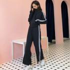 Set: Striped Zip Jacket + Wide-leg Pants