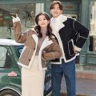 Couple Matching Fleece-lined Buttoned Coat