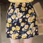 Flower-printed Miniskirt