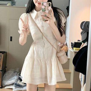 Puff-sleeve A Line Dress