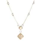 18k White & Yellow Gold Necklace With Pearls