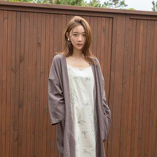 Drop-shoulder Long Robe Jacket