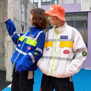 Couple Matching Set: Applique Zip Jacket + Harem Pants