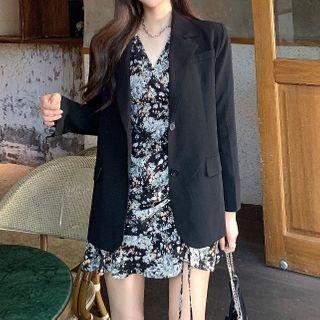 Short-sleeve Floral A-line Dress / Blazer