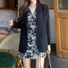 Short-sleeve Floral A-line Dress / Blazer