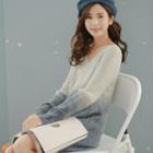 Gradient V-neck Sweater Dress