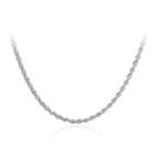 Fashion Simple 3mm Twisted Rope Necklace 45cm Silver - One Size