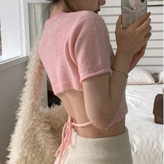 Cutout-back Knit Crop Top