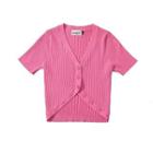 Short-sleeve V-neck Knit Top / Cut Out A-line Dress