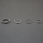 Various Ring Set Of 4 Pcs Silver - One Size