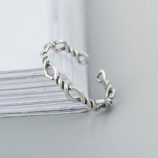925 Sterling Silver Twisted Cord Open Ring