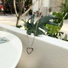 Heart Pendant Sterling Silver Necklace L289 - Silver - One Size
