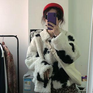Splash Shearling Coat Cow - One Size