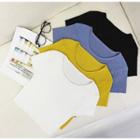 Plain Cropped Short Sleeve Knit T-shirt