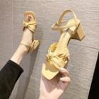 Chunky Heel Twisted Bow Sandals