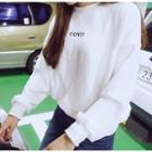 Letter Long-sleeve Fleece-lined Sweatshirt